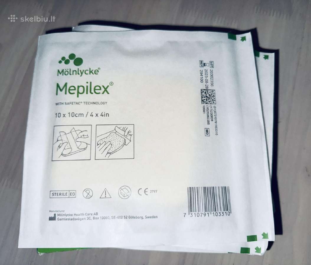 Mepilex 10x10 silikoniniai tvarsčiai