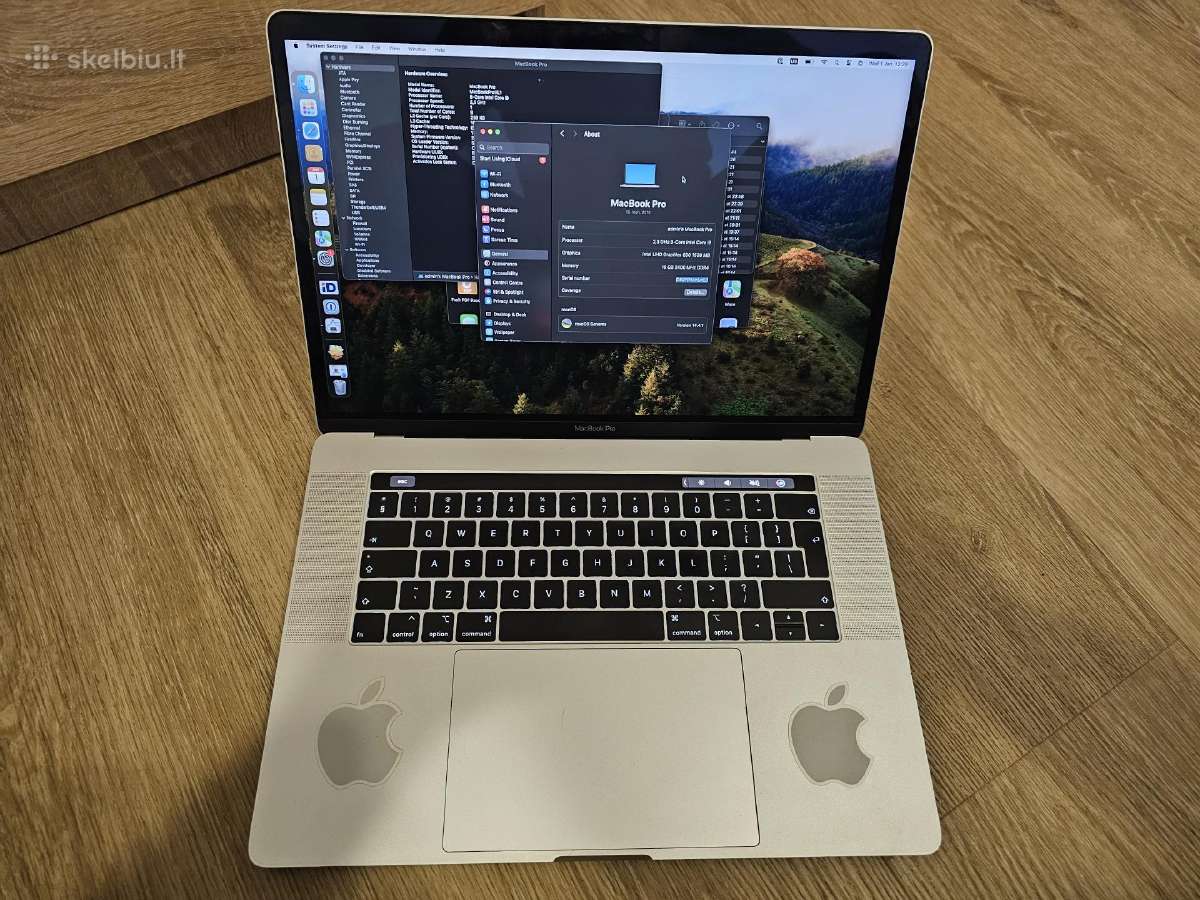 MacBook pro i9, 2,3ghz, 8-core,15 colių, (2019)