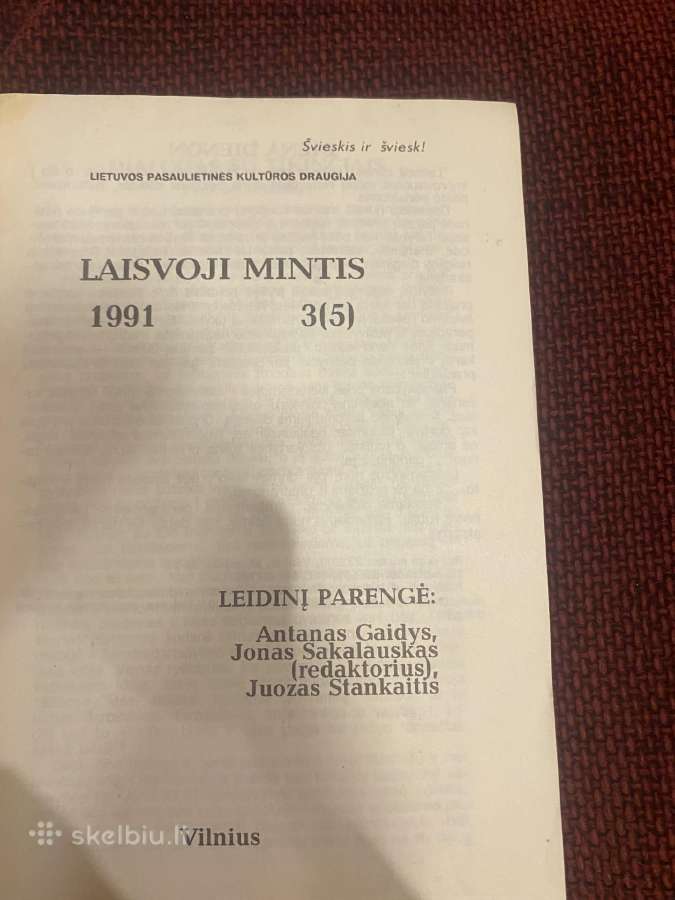 Parduodamas 1991 m žurnalas Laisvoji mintis - nuotraukos Nr. 2