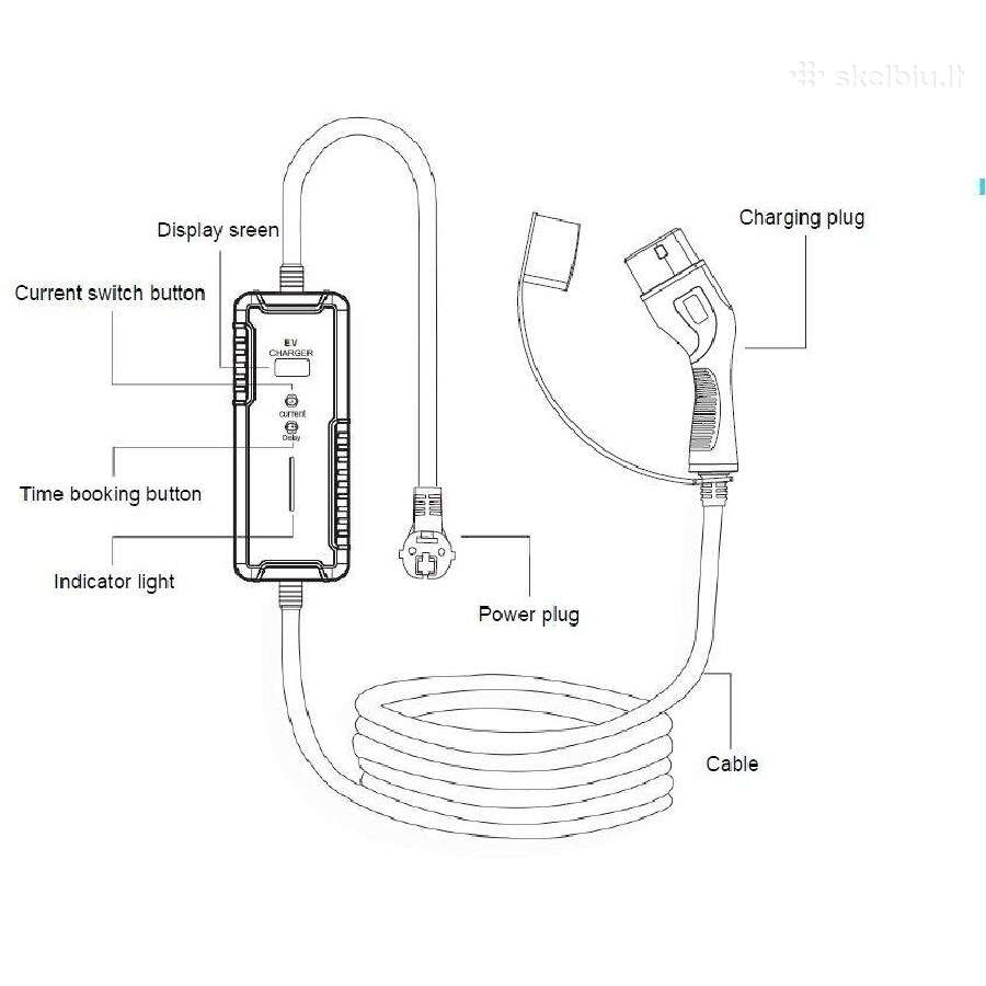 Įkrovimo laidas 220v - type 1 ( 16a, 1 fazė 3,6 kw - nuotraukos Nr. 10