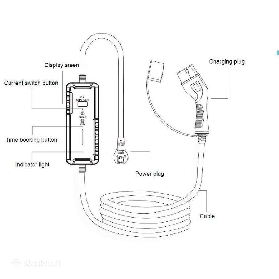 Įkrovimo laidai 220v - Type 1 su laiko funkcija - nuotraukos Nr. 11