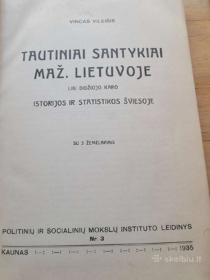 1935m.v.vileišio "Tautiniai santykiai Maž.lietuvoj - nuotraukos Nr. 2