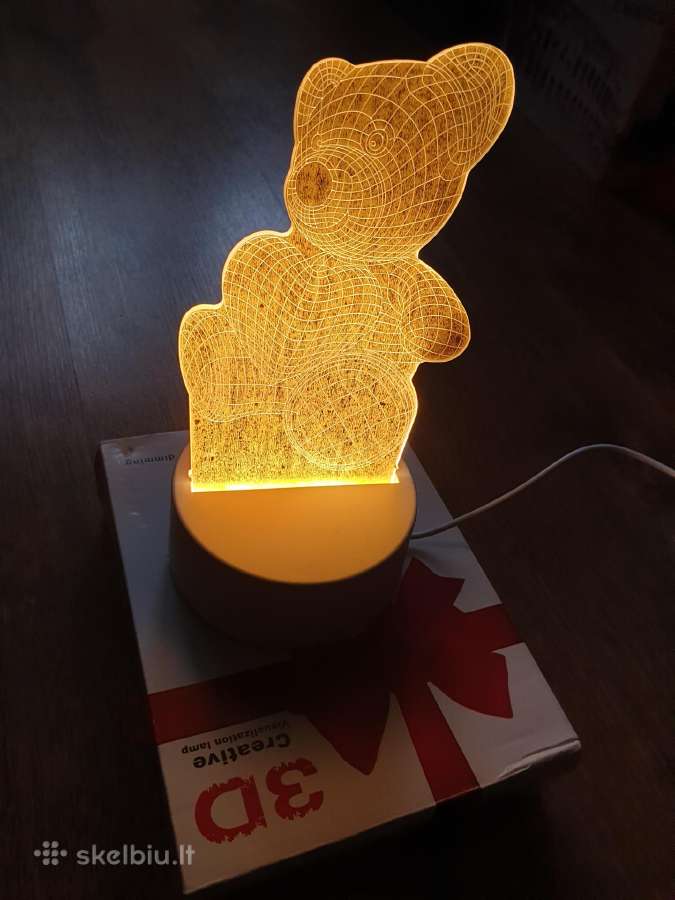 3D LED naktinis šviestuvas
