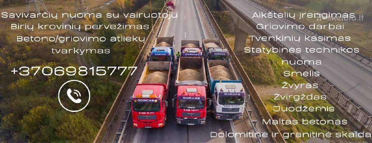 Žvirgždo skalda fr 0/45 keliams, pagrindams Kaune