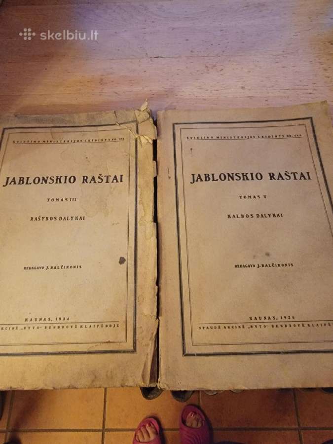 1934-1936 m.jablonskio raštai 3ir5 tomai