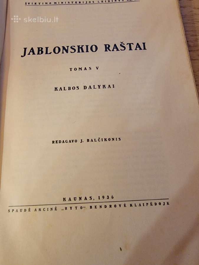1934-1936 m.jablonskio raštai 3ir5 tomai - nuotraukos Nr. 3