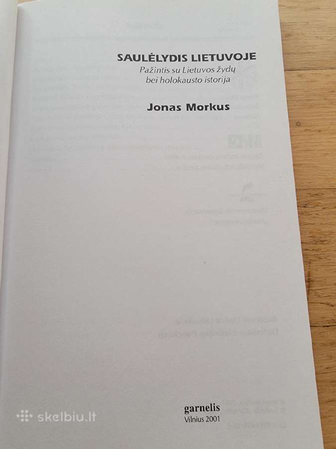 2001m.j.morkaus knyga apie Lietuvos žydų istoriją - nuotraukos Nr. 2