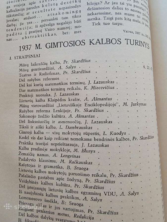 1936-1940 m.laikraščiai "Gimtoji kalba" - nuotraukos Nr. 8