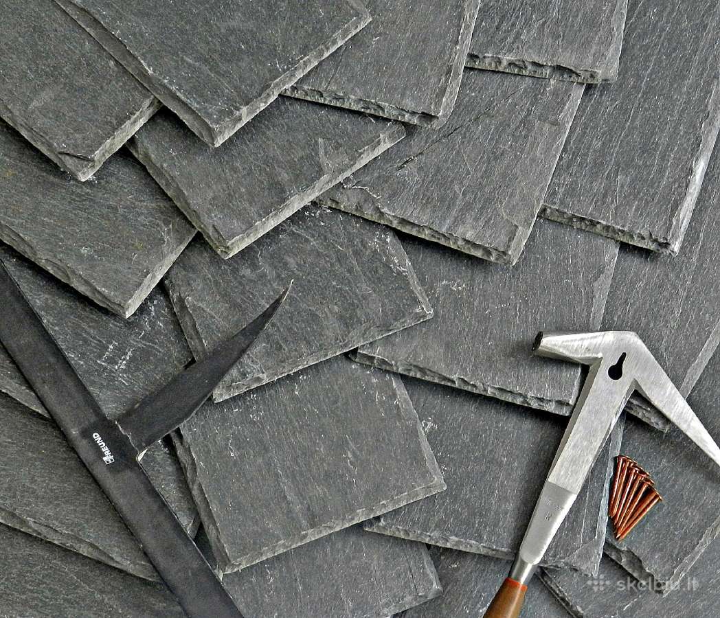 Tvirtinimo detalės ir įrankiai skalūno montavimui