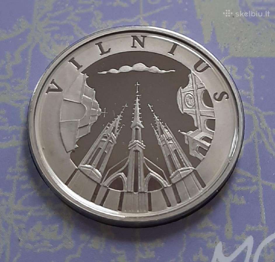 1998m. 10 litų moneta Vilnius lankstinuke - nuotraukos Nr. 2
