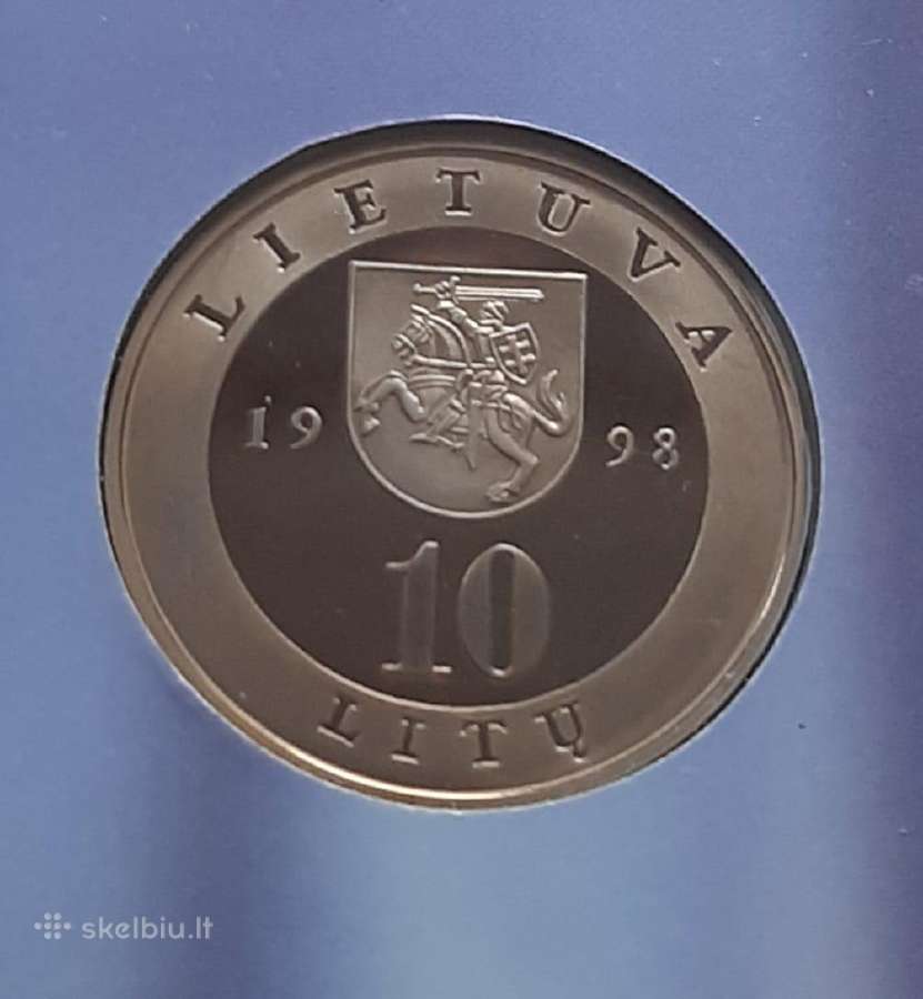 1998m. 10 litų moneta Vilnius lankstinuke - nuotraukos Nr. 3