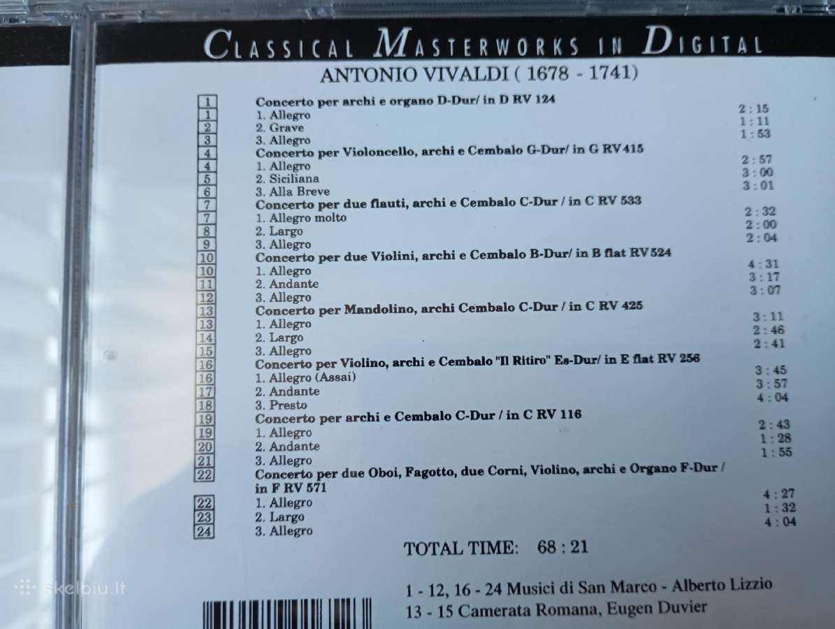 CD plokštelės "Vivaldi" ir "Bach" - nuotraukos Nr. 7