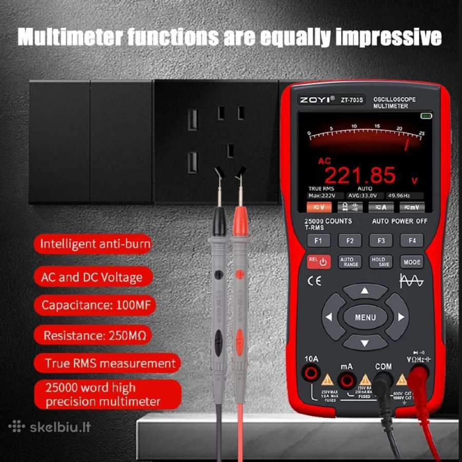 Osciloskopai Zt703s 3in1, Winapex 810b ir Fnirsi - nuotraukos Nr. 14