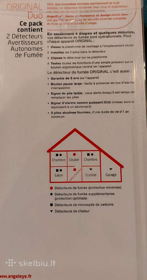 Dūmų detektorius, 2 vnt - nuotraukos Nr. 3