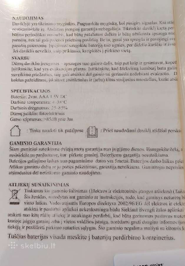 Dūmų detektorius, 2 vnt - nuotraukos Nr. 4