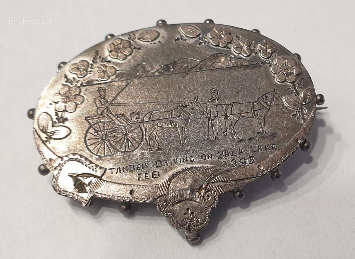 1895 Velso jodinėjimo sidabrinis ženklelis - nuotraukos Nr. 3