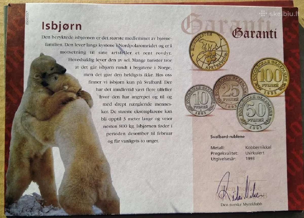 Monetos Den horskemyntklubbsvalbardrublenemynt - nuotraukos Nr. 2