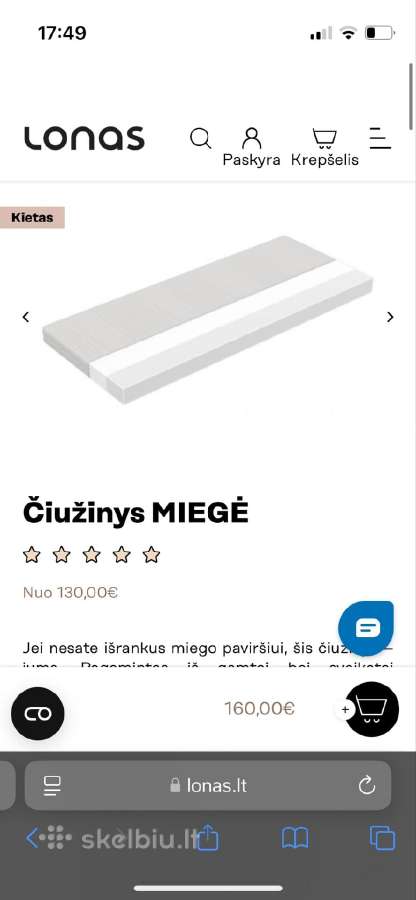 Vaikiška Lova su čiužniu Lonas Miegė 90*200 - nuotraukos Nr. 2
