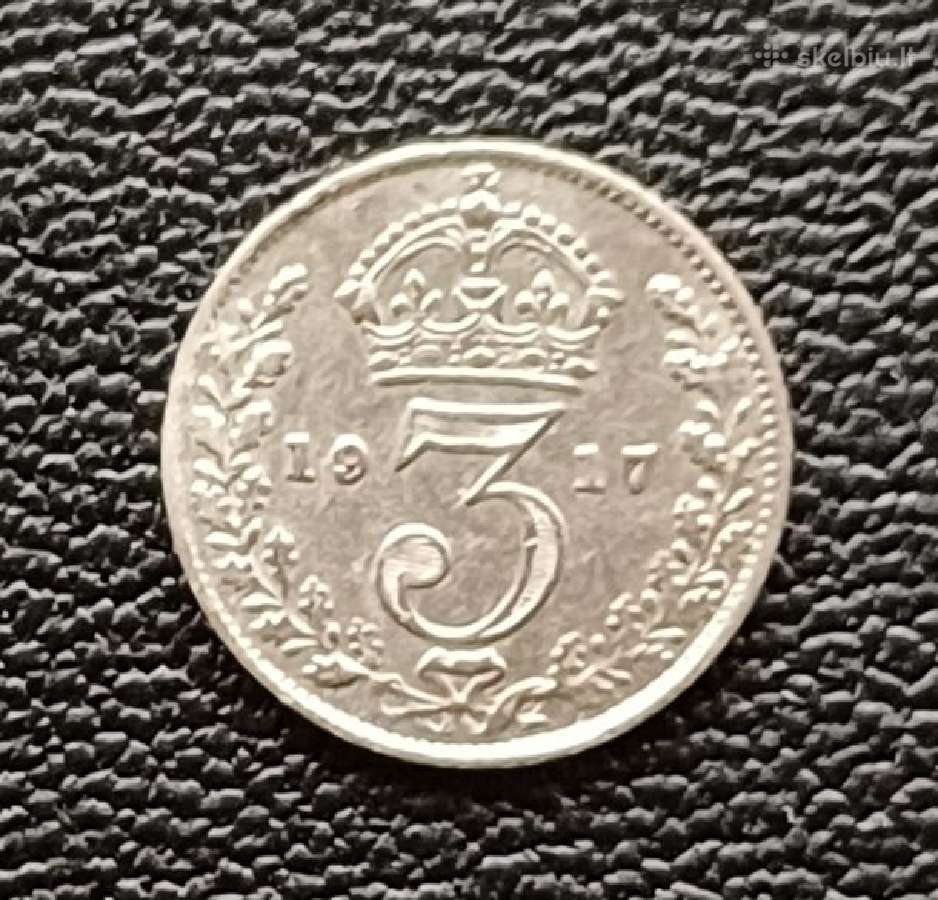 (483) 3 pensai 1917m. UK sidabras