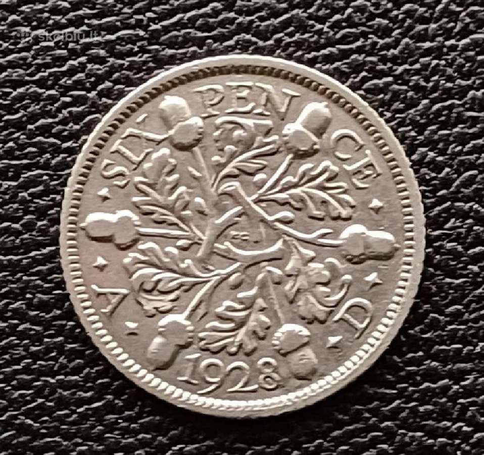 (486) 6 pensai 1928m. UK sidabras.