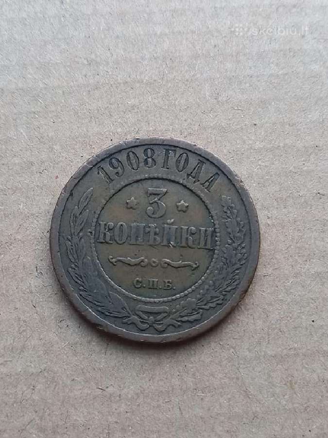 Rusija 1908 3 kapeikos