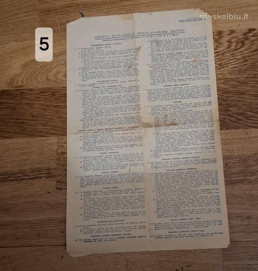 Įvairūs draudimo polisai 1928m. ir kt. Dokumentai. - nuotraukos Nr. 10