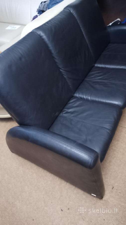 Trivietė odinė "begana"sofa - nuotraukos Nr. 4