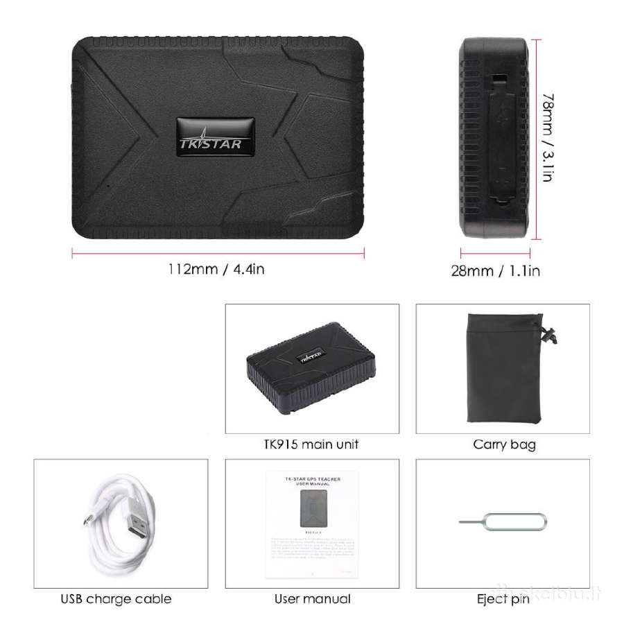 GPS seklys 10000mah baterija 120 parų ir magnet
