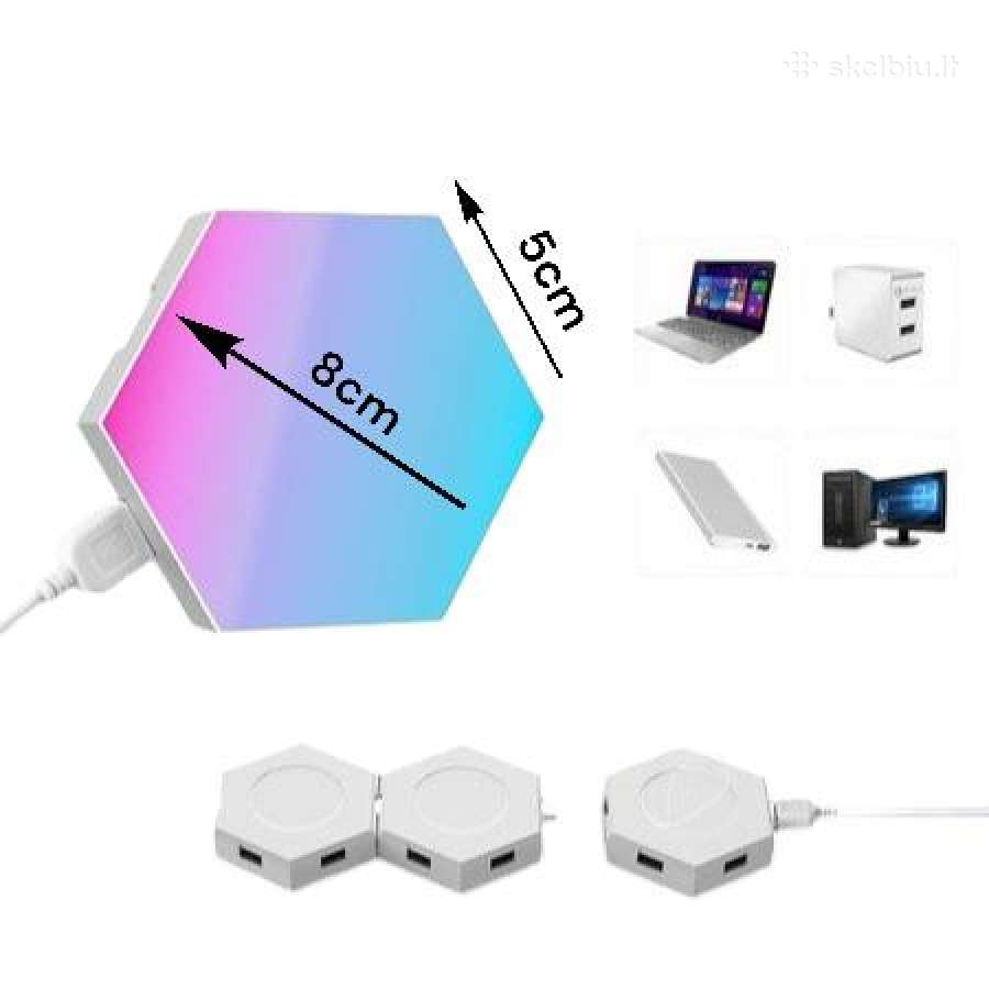 LED Šviestuvas Šešiakampis 8vnt - nuotraukos Nr. 4