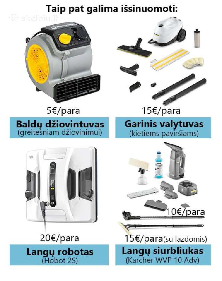Reik pigiau? Plaunamo siurblio nuoma 15€/d; Įranga - nuotraukos Nr. 9