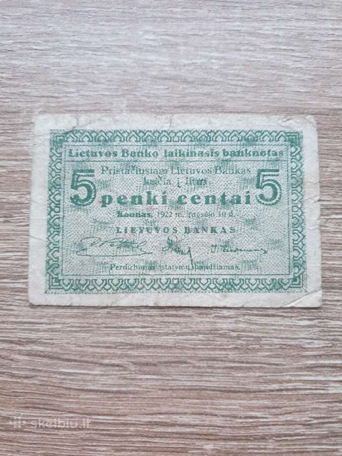 1922 metų laikinieji 5 centai