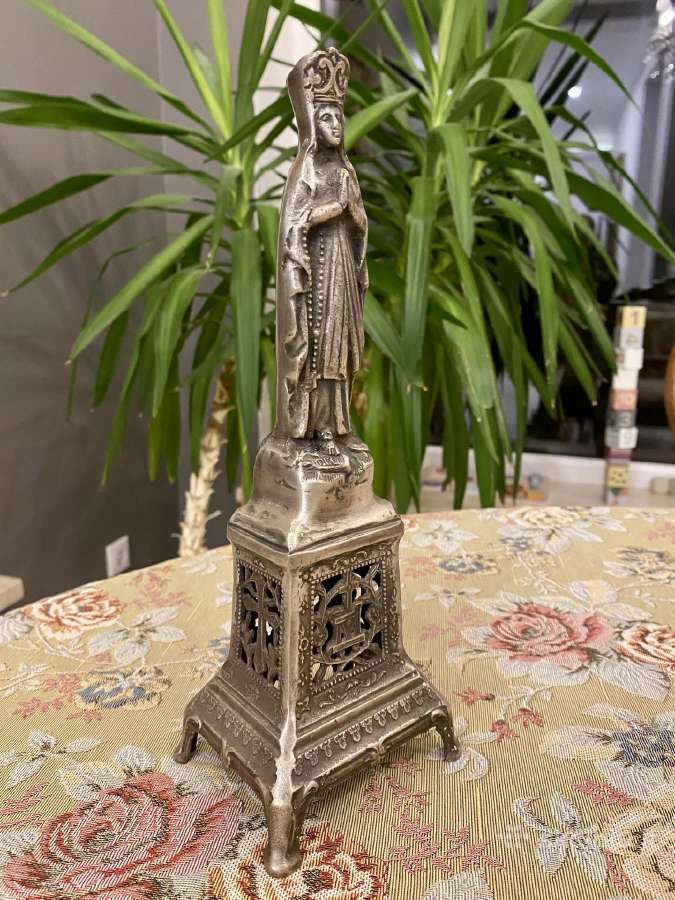Antikvarinė Mergelės Marijos žvakidė-statulėlė
