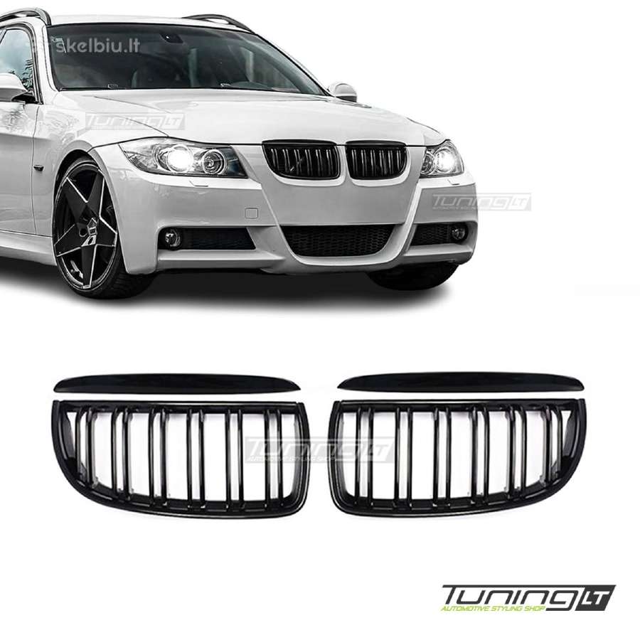 Bmw E90 / E91 skirtos juodos priekinės grotelės - nuotraukos Nr. 3