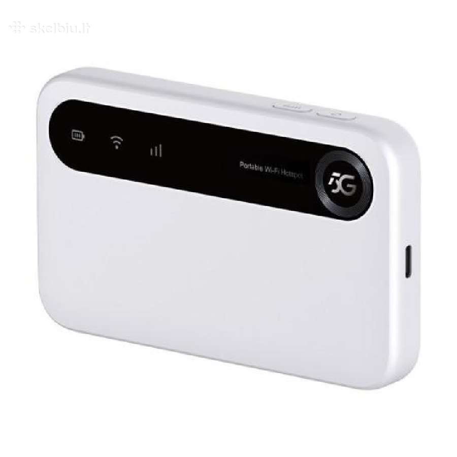5G modemas su 4500 mah baterija, jungtys antenom.