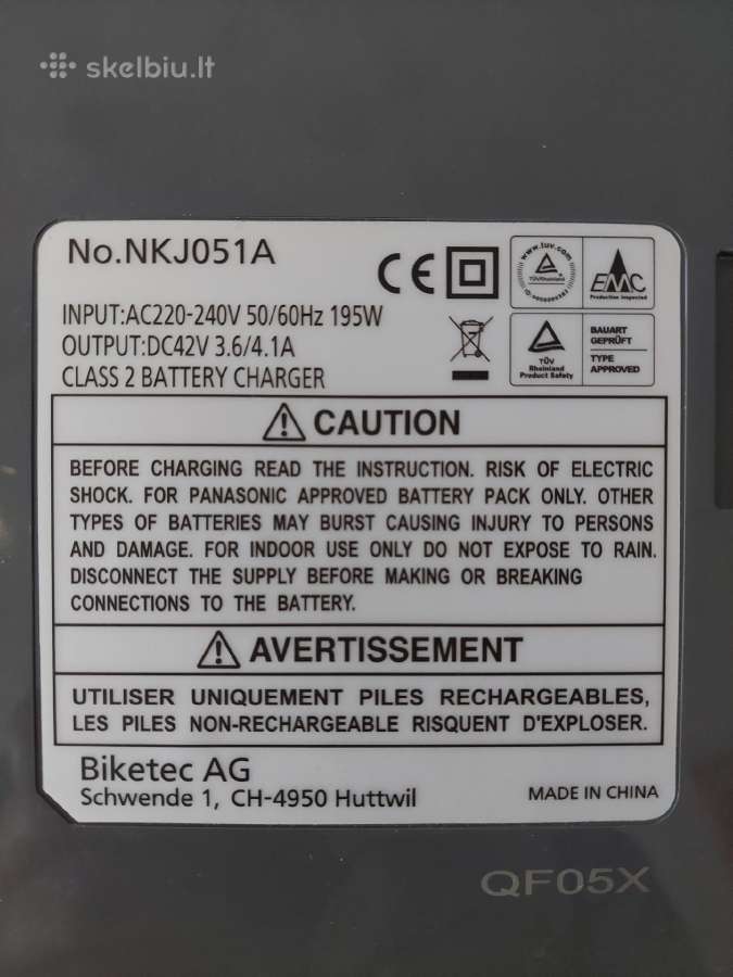Elektrinio dviračio pakrovėjas Panasonic - nuotraukos Nr. 2
