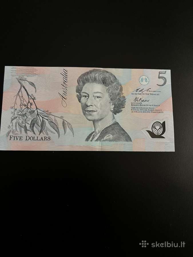 Australija 5 doleriai (retesnė banknoto spalva)