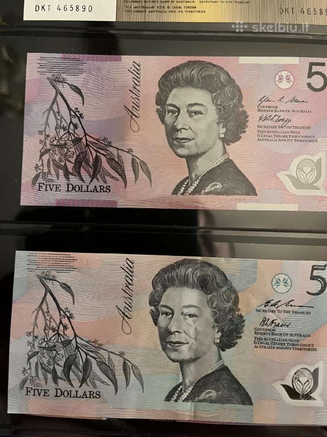 Australija 5 doleriai (retesnė banknoto spalva) - nuotraukos Nr. 3