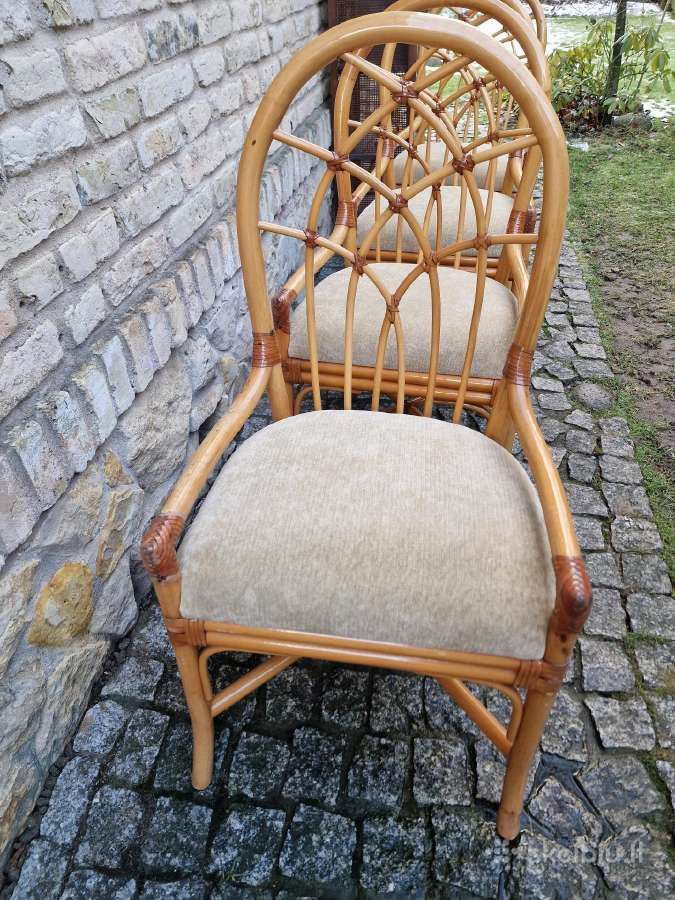 Vintažinės mid century Boho st. ratango kėdės - nuotraukos Nr. 4