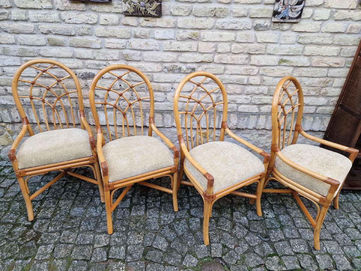 Vintažinės mid century Boho st. ratango kėdės - nuotraukos Nr. 8