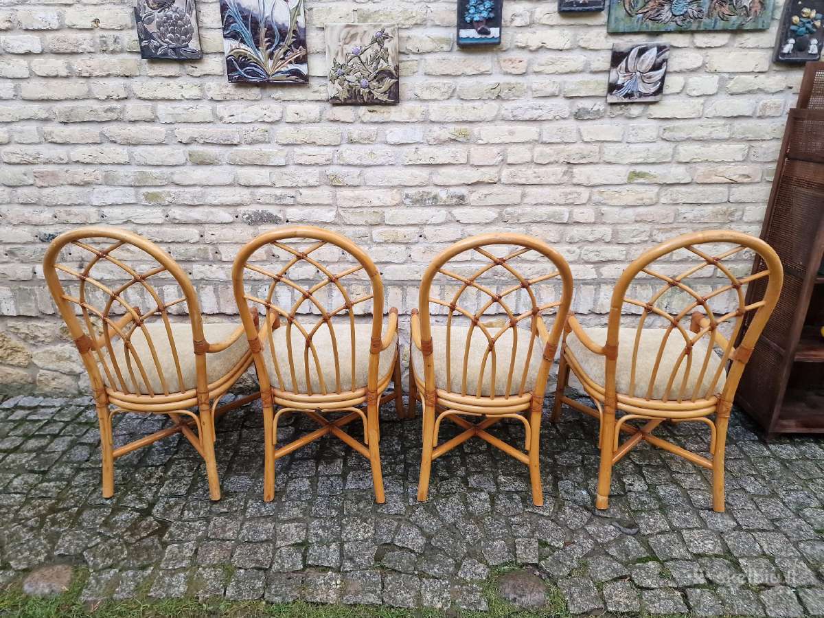 Vintažinės mid century Boho st. ratango kėdės - nuotraukos Nr. 10