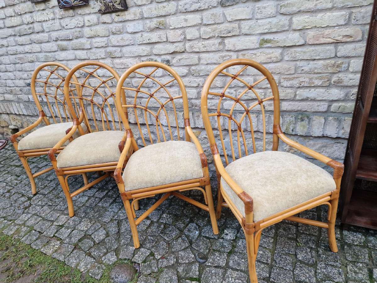 Vintažinės mid century Boho st. ratango kėdės - nuotraukos Nr. 11