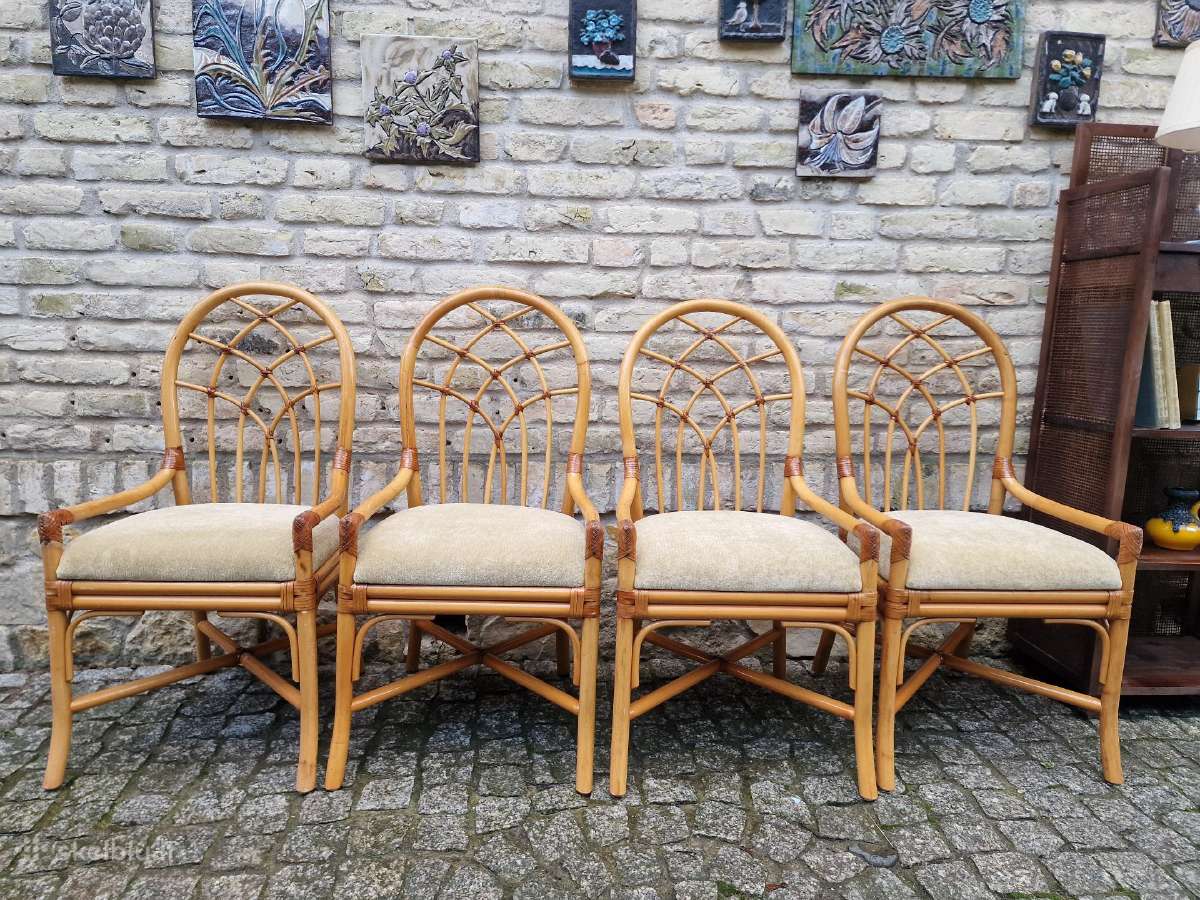 Vintažinės mid century Boho st. ratango kėdės - nuotraukos Nr. 12