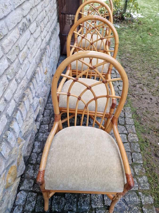Vintažinės mid century Boho st. ratango kėdės - nuotraukos Nr. 13