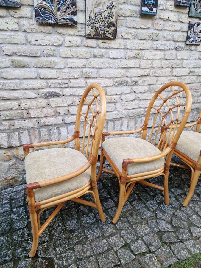 Vintažinės mid century Boho st. ratango kėdės - nuotraukos Nr. 14