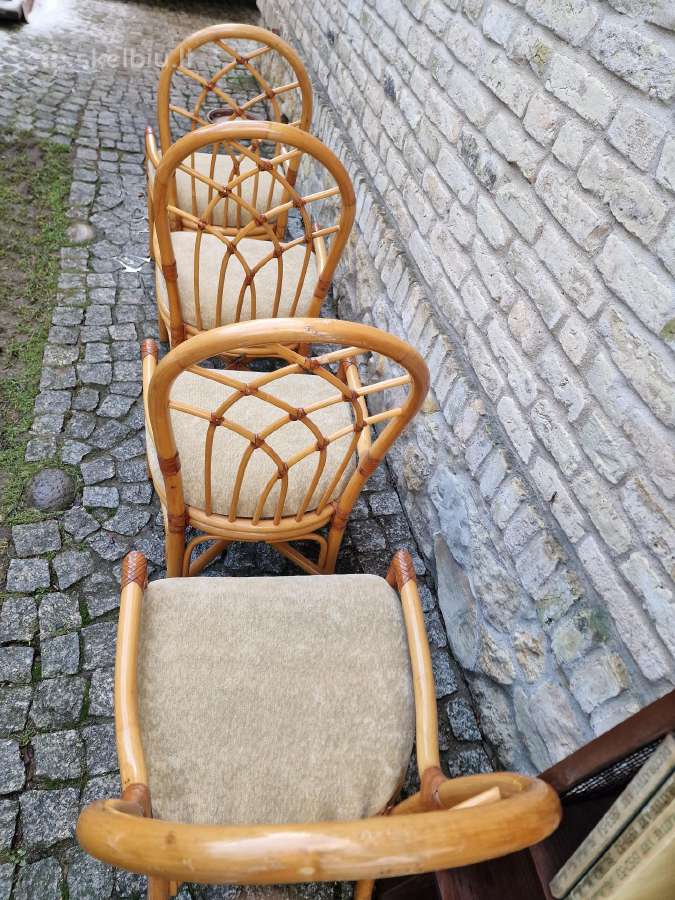 Vintažinės mid century Boho st. ratango kėdės - nuotraukos Nr. 15