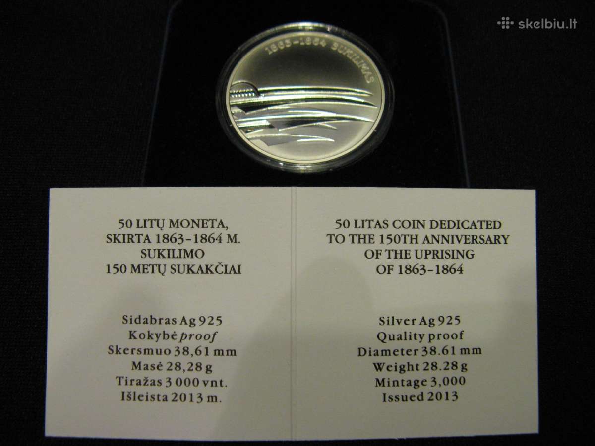 50 litų moneta. 2013 m. Sukilimas (1863-1864)