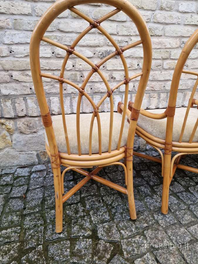 Vintažinės mid century Boho st. ratango kėdės - nuotraukos Nr. 17
