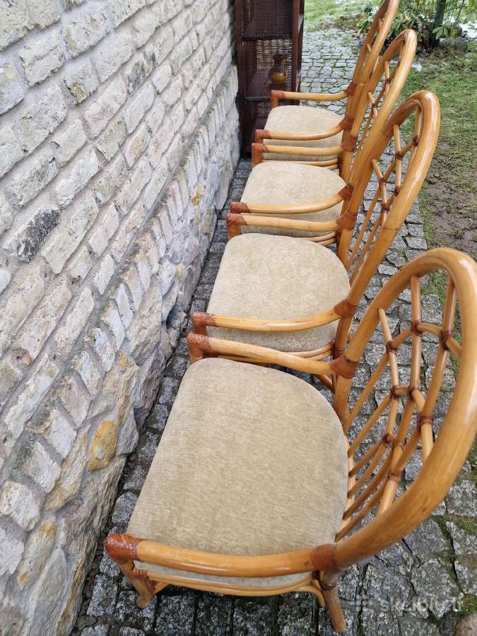 Vintažinės mid century Boho st. ratango kėdės - nuotraukos Nr. 18