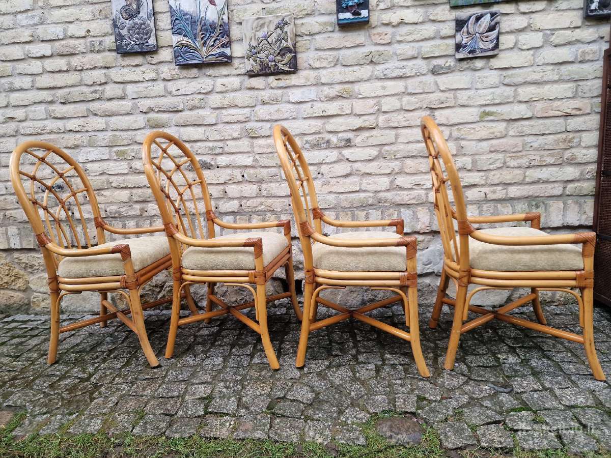 Vintažinės mid century Boho st. ratango kėdės - nuotraukos Nr. 19