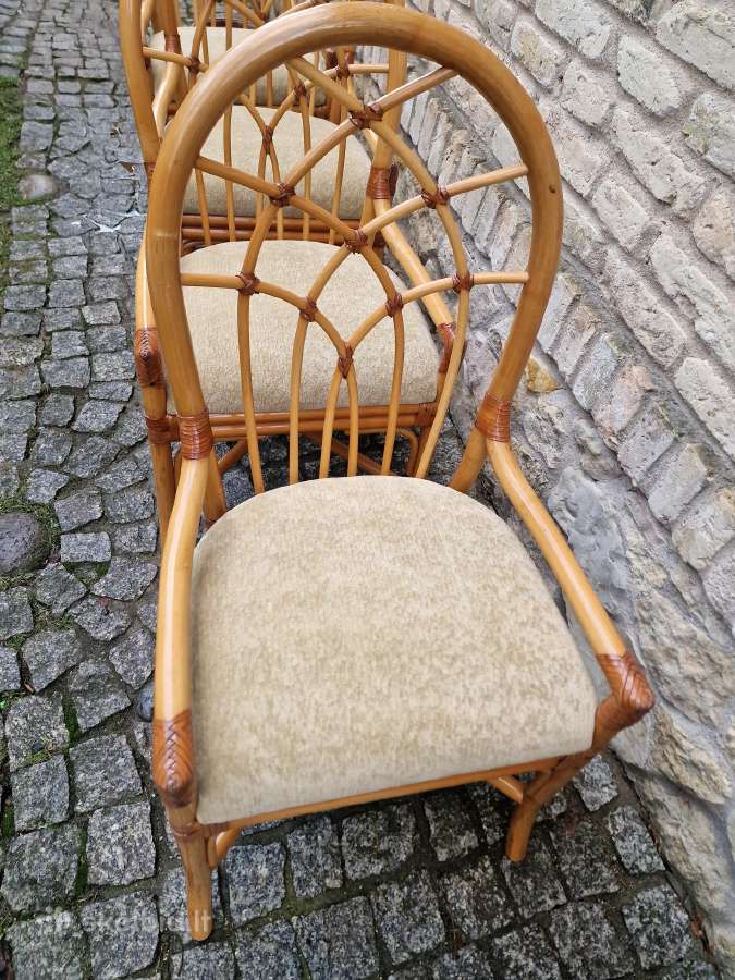 Vintažinės mid century Boho st. ratango kėdės - nuotraukos Nr. 20